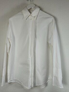 Façon Jacmin Womens Carelia Ample Shirt White Small Cotton Button Down New $345